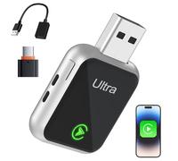 Mini Adaptateur CarPlay Sans Fil,Convertissez Le Filaire en sans Fil,Plug & Play avec Typ-C/USB,Compatible avec Les Voitures à partir de 2016 et iOS 10+ et Voitures avec CarPlay Filaire (Argent)