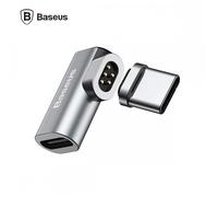 Mini Adaptateur Coudé Aimanté USB Type-C Baseus Adaptateur Magnétique en Métal Gris