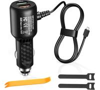 Mini Adaptateur de câble d'alimentation USB pour caméra de Tableau de Bord de 11,5 Pieds,avec Double Port de Charge Rapide USB,Adaptateur d'alimentation pour Dashcam (Micro Straight)