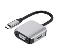 Mini adaptateur de Projection pour moniteur d'ordinateur, convertisseur de Support de Type C à HDMI + VGA, pièces de rechange électroniques numériques D7WC