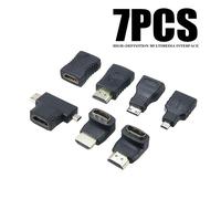 Mini adaptateur Micro compatible HDMI Pro, 7 pièces, Kit d'extension de connexion compatible HDTV Mayitr