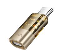 Mini-Adaptateur OTG Lightning Femelle vers USB-C Mâle avec Charge Rapide 3A Hoko Dorée