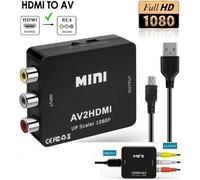Mini adaptateur RCA vers Hdmi AV/CVSB L/R HD 1080p VG A2HDMI+Cable