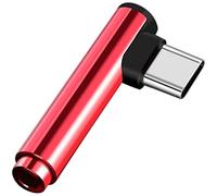 Mini Adaptateur Type C/Jack pour Honor 50" Smartphone Audio USB-C Ecouteurs Chargeur Casque (Rouge)