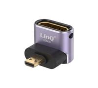 LinQ Mini Adaptateur Vidéo Micro-HDMI Mâle vers HDMI 2.1 Femelle Coudé 8K Violet