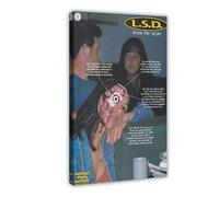 Mini affiche vintage originale _ Magazine Clipping - L.S.D. Know The Score (publicité sur la sensibilisation aux drogues des années 1990) - Poster sur toile - Décoration murale pour salon, chambre à