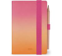 Mini Agenda 2025, 12 Mois Mini, Carnet D'adresses Et Crayon Inclus, Fermeture Avec Élastique, Journal De Janvier 2025 À Décembre 2025, En Papier Fsc Certifié, 6,5 X 10 Cm, Golden Hour