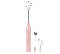 Mini Agitateur électrique sans Fil Multifonction 3 Modes Batteur à Oeufs électrique avec 2 Têtes de Batteur à Oeufs pour café au Lait (Rose)