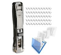 Mini agrafeuse à pince - 11,5 cm - Clip de en ABS rechargeable, réutilisable, | Organiseur de documents pour bureau, école, salle de ollège et scrapbooking