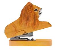 Mini Agrafeuse Animale Décorative en Bois et Métal pour Bureau | Style Artisanal Charmant, Portable et Robuste, Organisation des Documents, Usage Maison et Travail