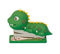 Mini Agrafeuse Dinosaure en Silicone Acier Inoxydable Verte | Décor Cartoon Adorable, Format 65g Facile à Glisser, pour Carnets et Feuilles