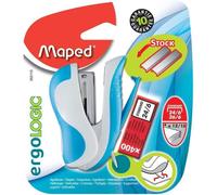 Mini Agrafeuse Ergologic Pour Agrafes 24/6 Et 26/6-Agrafeuse Compacte Avec Ôte-Agrafe Escamotable-Toucher Soft-400 Agrafes Incluses-Coloris Aléatoire