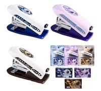 Mini Agrafeuse Portable avec 400 Agrafes Standard 26/6, Agrafeuse Douce pour Élèves, 3 Pack