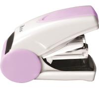 Mini agrafeuse TETIS en violet et blanc - idéale pour le bureau et l'école ! Livrée avec 20 agrafes, fonctionnelle et compacte. Un must pour tous ceux qui apprécient l'ordre et la commodité !