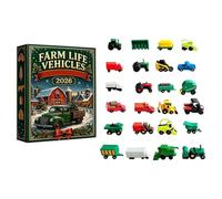 Mini Agricultural Machines Model, 2026 Christmas Countdown Calendar, 1.38in | Exciting Holiday Anticipation Sturdy Construction Variety Of Tiny Tractors Festive Display Piece Engaging Seasonal Tradition