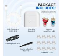 Mini-aide auditive rechargeable, mini-haut-parleur sans fil pour aides auditives, écouteurs invisibles pour personnes âgées Blue-Red