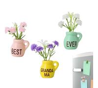 Mini aimants en céramique | Autocollants esthétiques en forme de fleur, vase à fleurs magnétique pour réfrigérateur, pour tableau blanc, casier, cuisine, salle de classe, appartement, bureau, photo