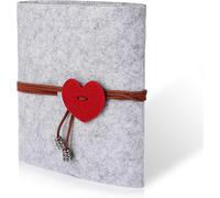 Mini Album Photo,Album Photo Autocollant Coeur En Feutre Rechargeable,Album Photo Pour Famille Avec Scrapbook,Carnet De Croquis D'anniversaire,Cadeaux D'anniversaire Mariage De Filles - 60pages,(Gris)