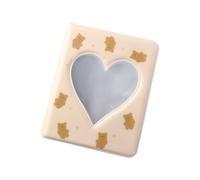 Mini album photo de 7,6 cm, classeur de cartes photo creux en forme de cœur avec 36 pochettes (D)