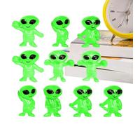 Mini Alien Figures - Eye-Catching Glow Decoration | 10 Pieces Flexible Realistic Collectible PVC | for Shelf Mantel Living Room Bedroom, School Birthday Housewarming Children's Day 2.8cm