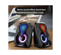Mini Alto-Falante USB com Fio para Computador, IluminaÃ§o RGB, Desktop, Jogos, Alto Volume, Home Office, Colorido, Potente, Graves