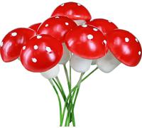 Mini amanite tue-mouches sur fil Rouge Blanc Décoration Automne Avent 48 pièces