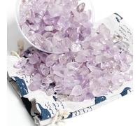 Mini Améthyste Couleur Claire Pierres polies de Cristal, Quartz Améthyste Naturel de 500 g, Petite Passée Chips écrasé Pierre Guérison Reiki Cristal Bijoux Décoration de la Maison