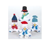 Mini Amis peluches Bonhommes de neige douces à rembourrer de granulés, petits cadeaux parfaits pour enfants (Lot de 4)