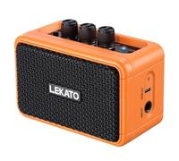 Mini ampli Guitare, amplificateur électrique Rechargeable LEKATO 5 W avec Effets Clean/Overdriver, ampli Portable Bluetooth 5.0 pour s'entraîner à la Maison et Les réunions Musicales (Orange)