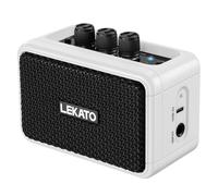 Mini ampli Guitare, amplificateur électrique Rechargeable LEKATO 5 W avec Effets Clean/Overdriver, ampli Portable Bluetooth 5.0 pour s'entraîner à la Maison et Les réunions Musicales (Blanc)