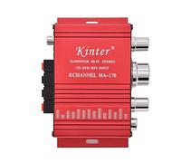 Mini Amplificateur de Puissance Audio Stéréo 12V 2 Canaux HiFi stéréo 20W + Ampli numérique Intérieur/Extérieur de Rouge pour Bateau de Voiture