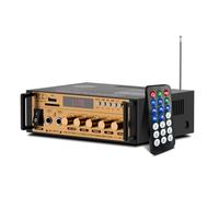 Mini Amplificateur de Puissance Bluetooth, 300W + 300W Stéréo Hi-FI Digital Numérique Amp avec entrée USB/Bluetooth/FM, Mixer Karaoke, avec Télécommande IR pour Voiture et Maison