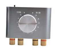 Mini amplificateur de puissance numérique en aluminium gris, commutateur AB 50 W 2, récepteur HiFi avec bouton multifonction, compatible avec
