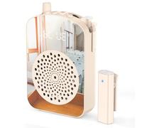 Mini amplificateur de voix sans fil avec microphone à revers - Haut-parleur portable avec étui de chargement et de rangement pour enseignants, conférences, formations, utilisation en extérieur - Beige