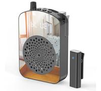 Mini amplificateur de Voix sans Fil avec Microphone à Revers - Haut-Parleur Portable avec étui de Chargement et de Rangement pour Enseignants, conférences, Formations, Utilisation en extérieur - Noir