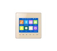Mini Amplificateur Mural à Écran Tactile HD 2.8,Système de Panneau Audio,Tablette FM TF AUX,Bluetooth pour la Maison - Type Gold 4X25W