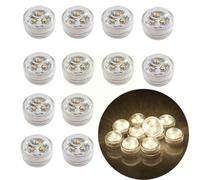 Mini Ampoule Led À Piles Boutons, 12 Pièces, Ronde, Submersible, Imperméable, Bougies, Lampes Submersibles X2n5