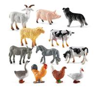 Mini Animaux Jouet JynxtoyZeal Figurines Réalistes D'animaux de Ferme Modèle D'animaux Pvc Figurine Animales Educatives Comprend Cochon, Chien, Chèvre, Mouton, Vache, Ane, Cheval, Oie, Poule et Canard