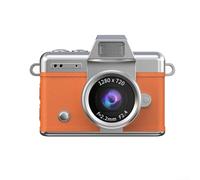 Mini appareil photo numérique avec écran à rabat de 1,47" et lumière de remplissage, caméra porte-clés portable pour selfies, enregistrement HD 720p, USB-C, pour étudiants (orange)