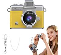 Mini appareil photo numérique avec écran LCD de 1,44", mini appareil photo rétro à écran rabattable 1080p, flash intégré, avec sangle et porte-clés, caméra de poche portable pour voyage et usage