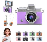 Mini Appareil Photo numérique avec écran LCD de 1,47 Pouce, Enregistrement vidéo 1080p, écran Rabattable, stabilisation d'image et éclairage intégré. Porte-clés Offert pour Les Voyages et Les Vlogs