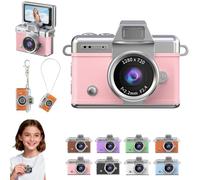 Mini Appareil Photo numérique avec écran LCD de 1,47 Pouce, Enregistrement vidéo 1080p, écran Rabattable, stabilisation d'image et éclairage intégré. Porte-clés Offert pour Les Voyages et Les Vlogs