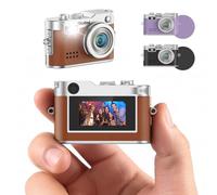 Mini Appareil Photo Numérique Brun, Rollei Petit Caméra Digitale Vintage 1080P FHD avec Écran couleur 0,96 pouces 2MP Digital Camera Compact avec Flash et Enregistrement, Mini-Appareil-Photo-Numérique