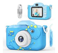 Mini appareil photo numérique pour enfants, 1080P HD, n'aime 8x, jouets pour touristes, cadeaux d'anniversaire pour garçons et filles, photographie en plein air Blue KC04