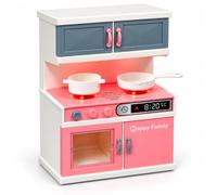 Mini appareils ménagers jouet pour maison de poupée avec lumières et sons réels, cuisine, four, réfrigérateur, cuisinière avec lumières LED, accessoires inclus, meubles miniature, jeu de rôle (cuisine