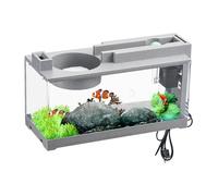 Mini aquarium - Affichage compact pour la maison | Kit de démarrage pour aquarium | Aquarium de bureau avec pompe à air pour débutants, petits animaux de compagnie, décoration de bureau, salle d'étude
