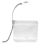 Mini aquarium - Aquarium Betta en polystyrène, kit d'éclairage à clip, petit bol de bureau antidérapant | Habitat aquatique miniature pour la maison, la chambre à coucher, le salon, l'appartement, les