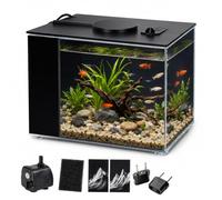 Mini Aquarium Complet 3,7L avec Filtre et LED Multicolore, Aquarium en Acrylique pour Betta et Crevettes, Petit Aquarium de Bureau Compact avec Pompe Silencieuse, Kit Aquarium pour Bureau et Maison
