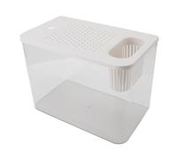 Mini aquarium de table, petit poisson en plastique transparent pour crevettes de poissons rouges, paysage de bricolage pour la chambre des enfants (WHITE)
