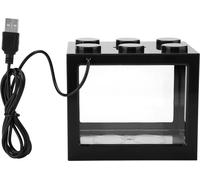 Mini aquarium décoratif Lampe USB LED Light Caisse de poisson Thé Décor de table (noir)